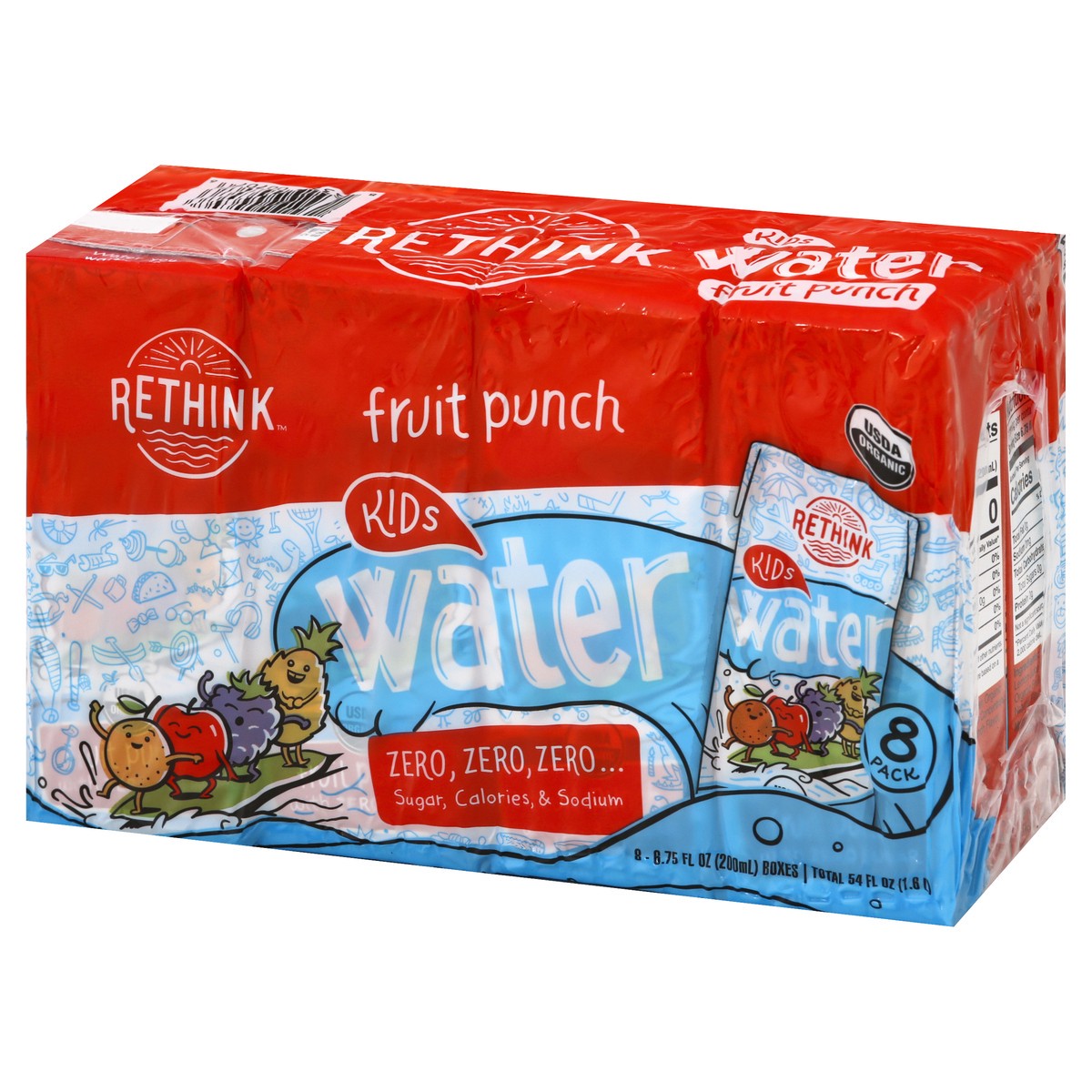 slide 3 of 9, Rethink 8 Pack Kids Fruit Punch Water 8 ea, 8 ct