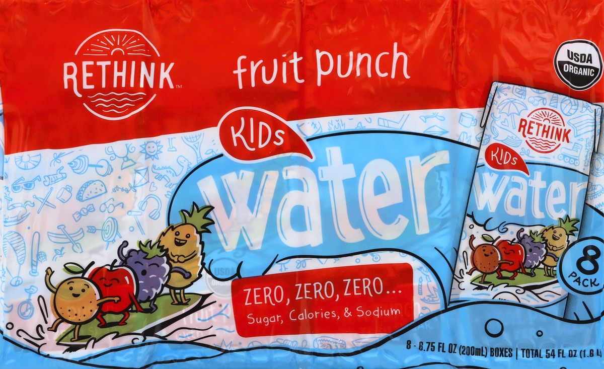 slide 6 of 9, Rethink 8 Pack Kids Fruit Punch Water 8 ea, 8 ct