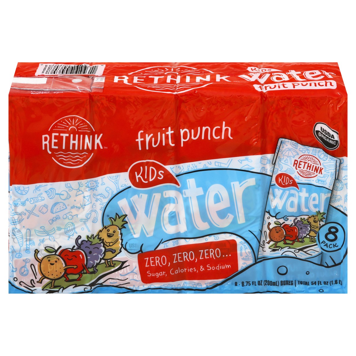 slide 1 of 9, Rethink 8 Pack Kids Fruit Punch Water 8 ea, 8 ct