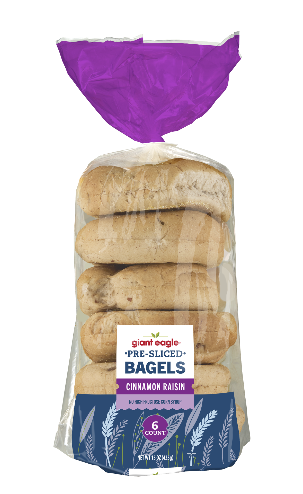 slide 1 of 1, Ge Cinnamon Raisin Bagel 6ct, 6 ct
