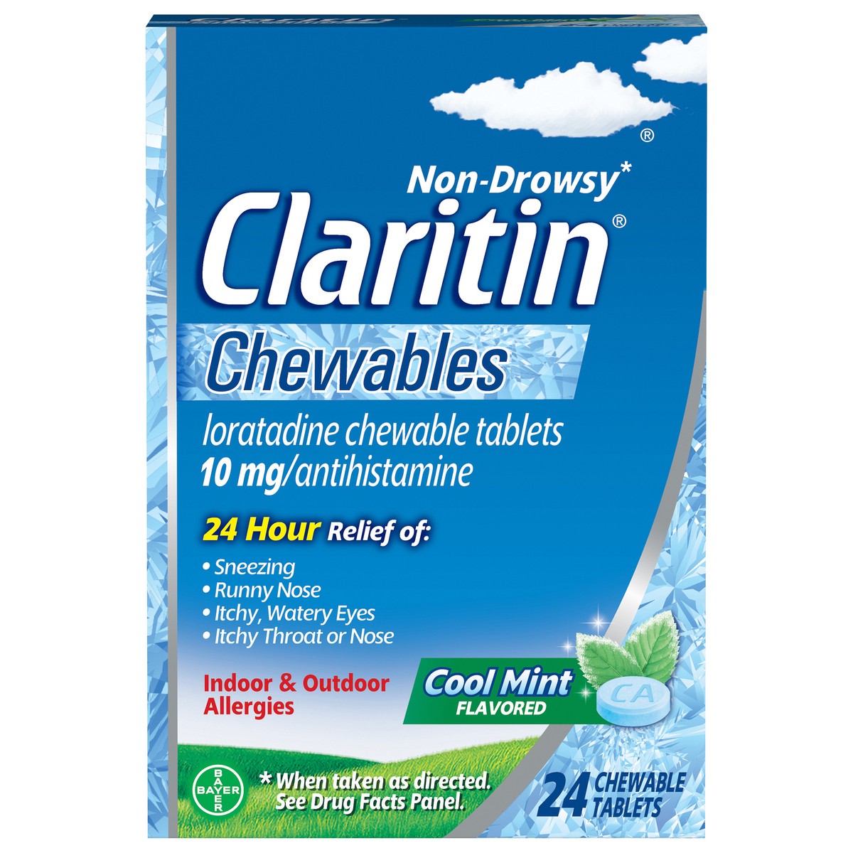 slide 1 of 1, Claritin Cool Mint Chewables, 24ct, 24 ct