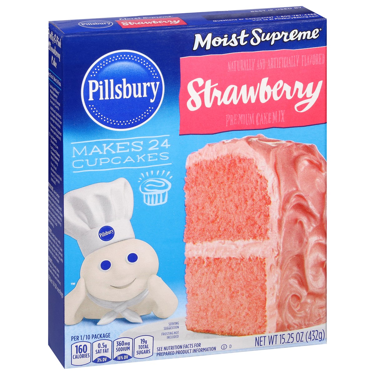 slide 8 of 13, Pillsbury Moist Supreme Strawberry Cake Mix 15.25 oz, 15.25 oz