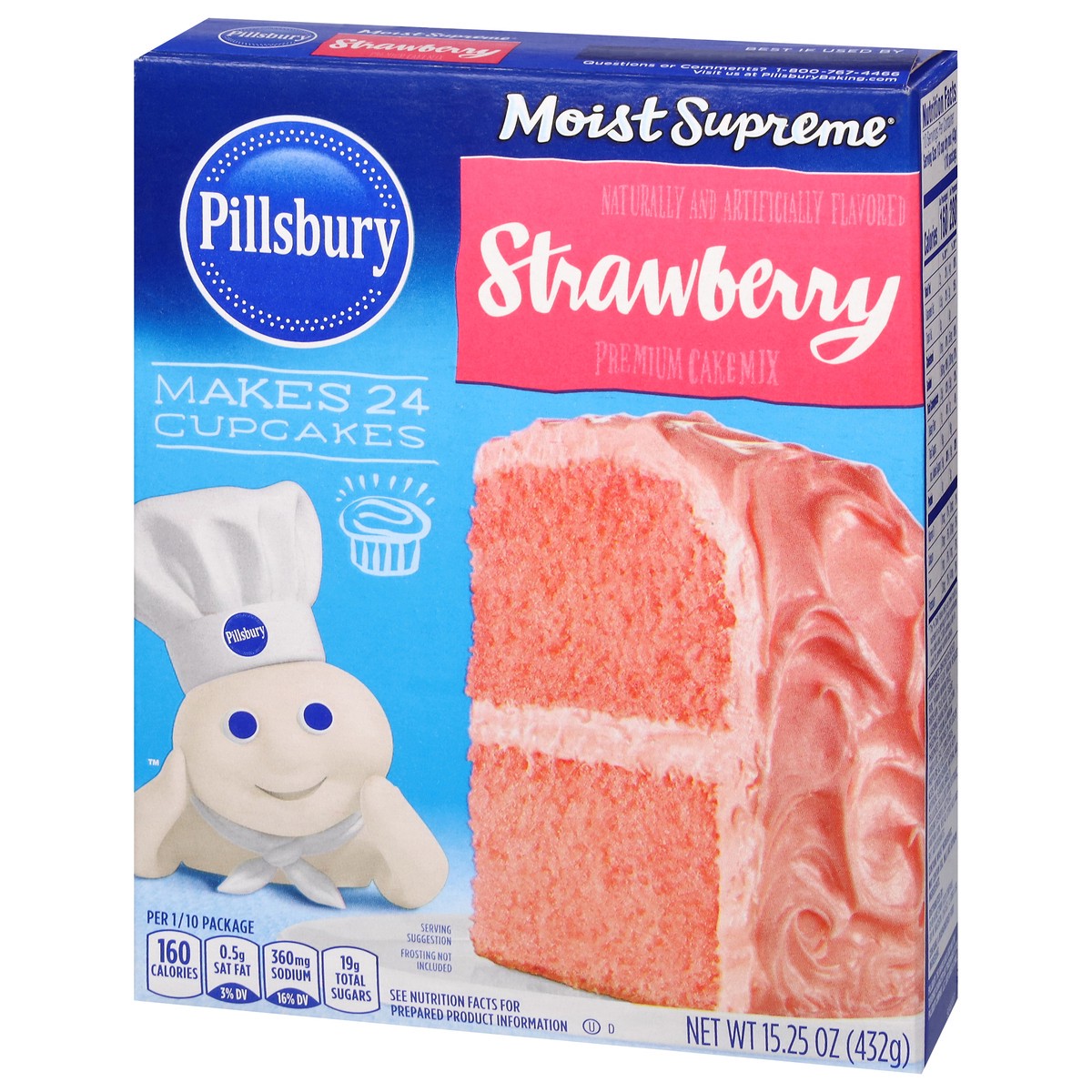 slide 3 of 13, Pillsbury Moist Supreme Strawberry Cake Mix 15.25 oz, 15.25 oz