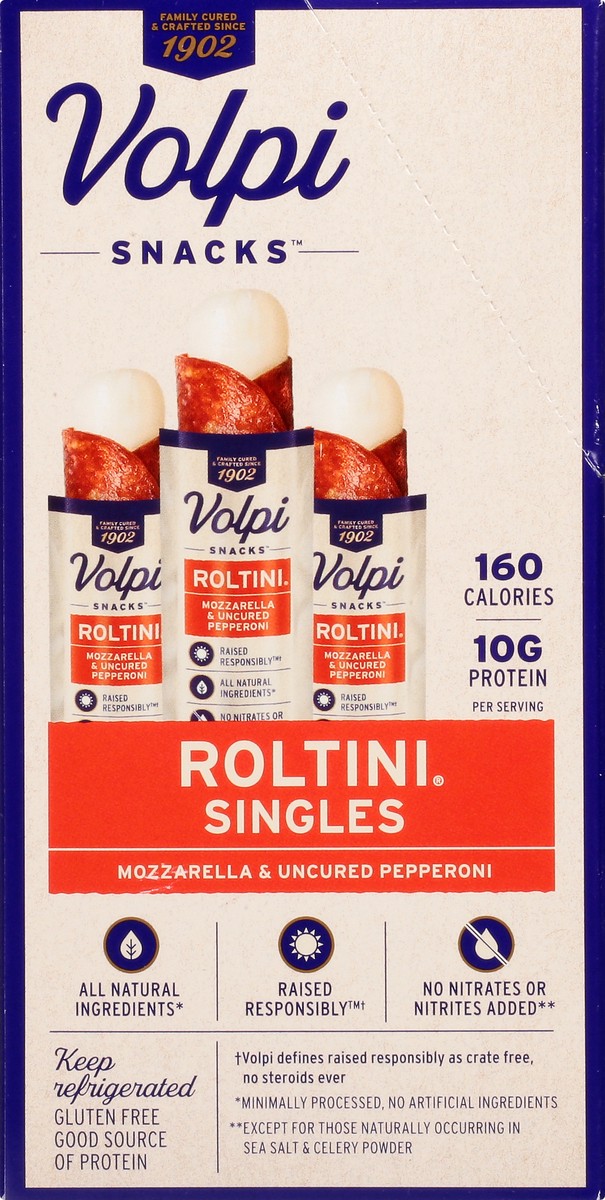 slide 6 of 13, Volpi Snacks Singles Mozzarella and Uncured Pepperoni Roltini 12 ea, 12 ct