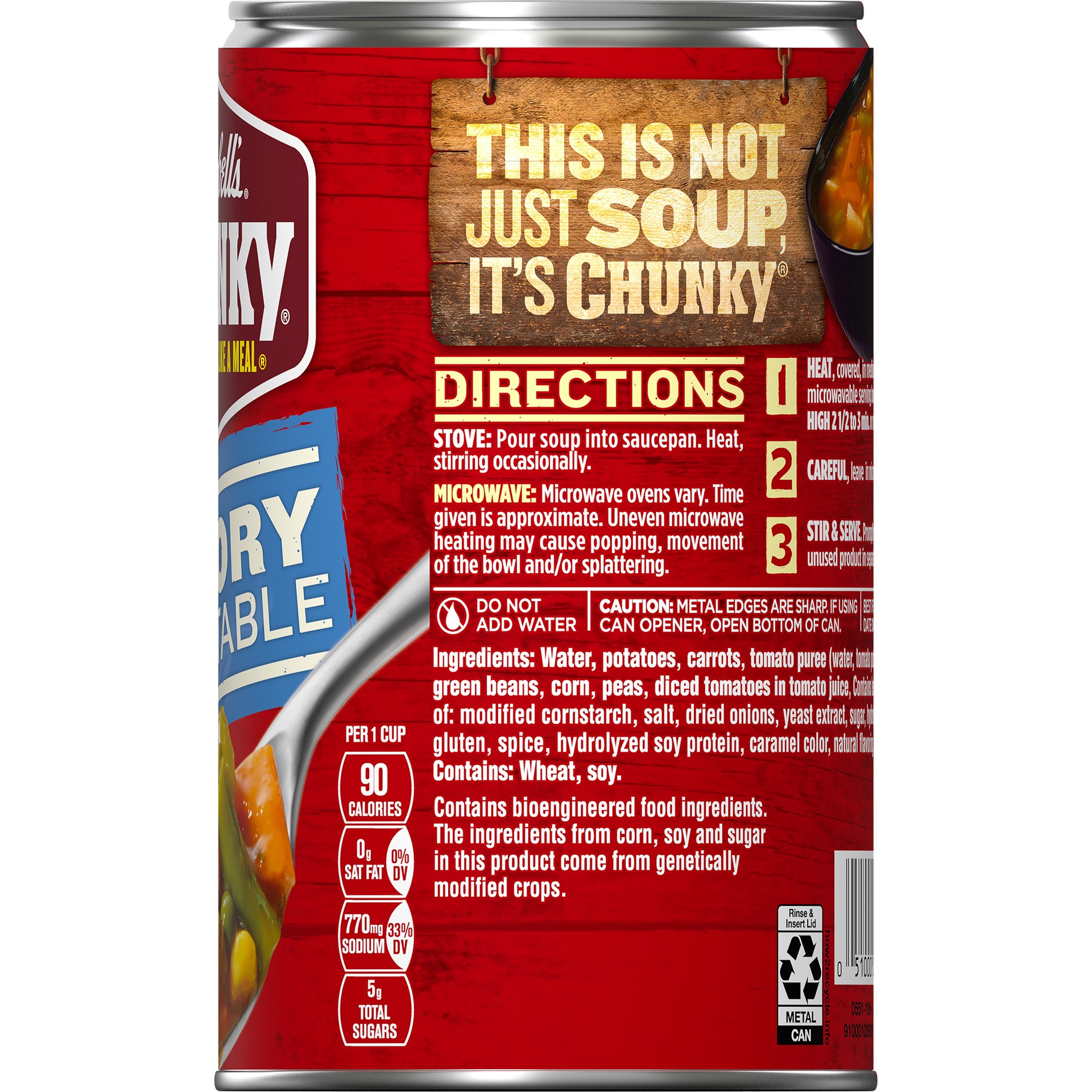 slide 5 of 5, Campbell's Chunky Soup, Savory Vegetable Soup, 18.8 Oz Can, 18.8 oz