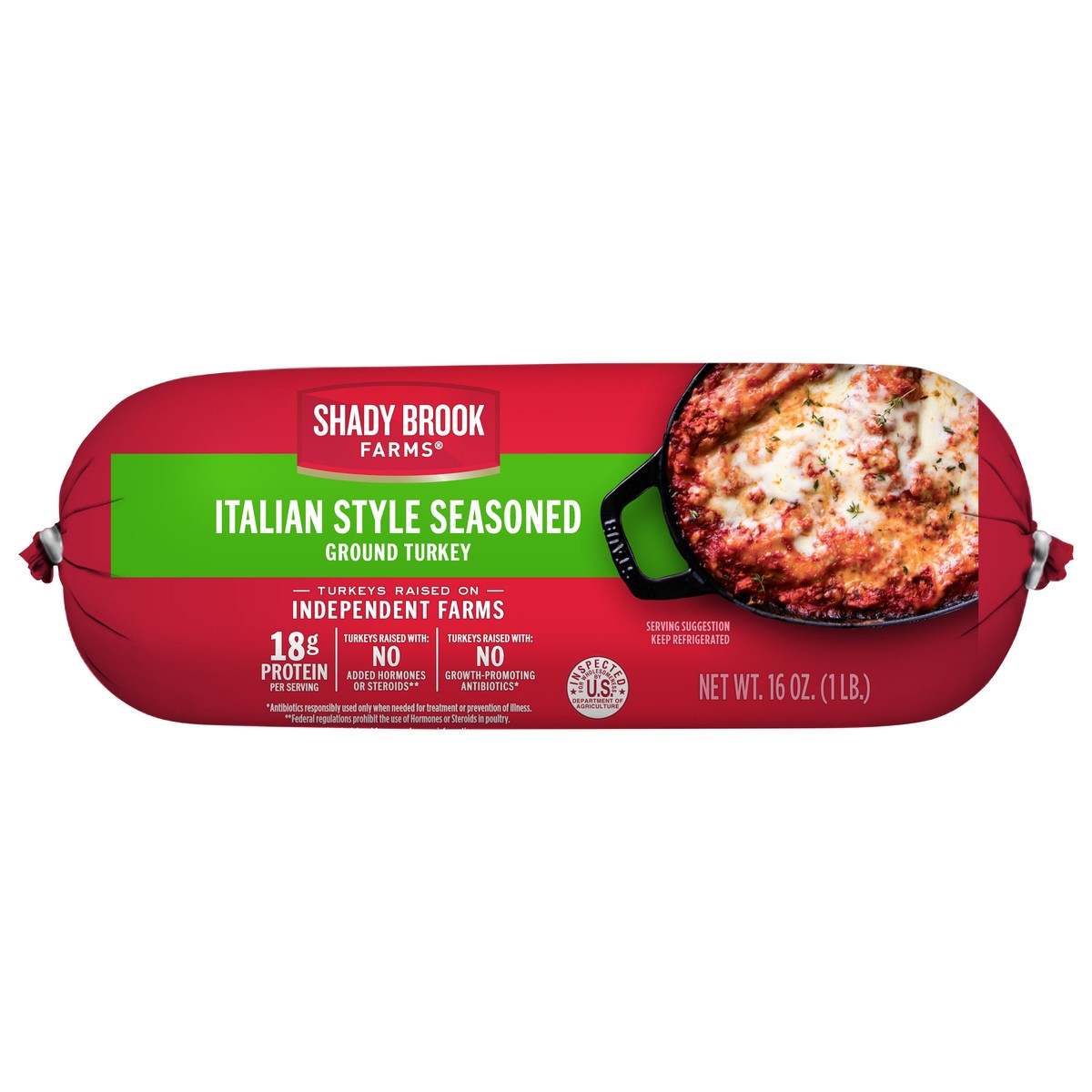 slide 1 of 8, Shady Brook Farms Italian Style Seasoned Ground Turkey Roll, 1 lb., 16 oz