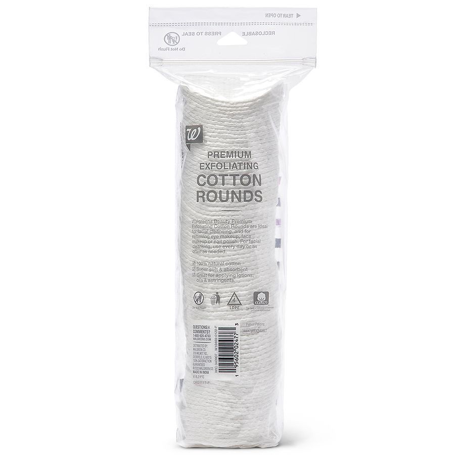slide 2 of 2, Walgreens Premium Exfoliating Cotton Rounds, 80 ct