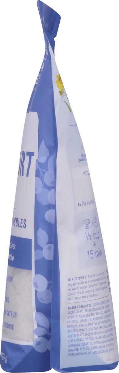 slide 8 of 13, Village Naturals Therapy Comfort 2 in 1 Epsom Salt + Bubbles Blueberry Citrus Bath Soak 36 oz, 36 oz