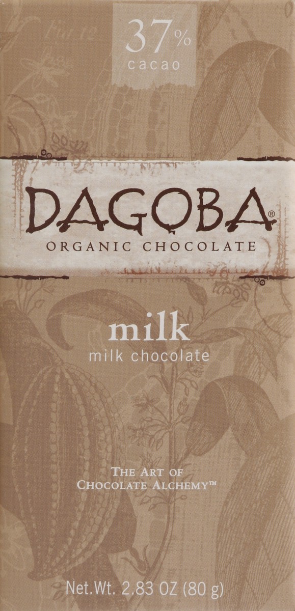 slide 2 of 5, DAGOBA Organic Chocolate Pure Milk Chocolate Bar, 2.8 oz