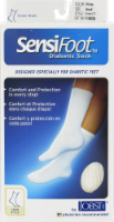 slide 1 of 1, SensiFoot Diabetic Crew Sock Small White, 1 ct