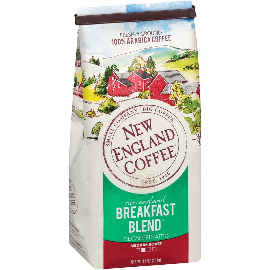 slide 2 of 7, New England Coffee Decaffeinated Ground Coffee, 10 oz