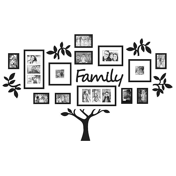 slide 1 of 5, WallVerbs Family'' Tree Set - Black'', 19 ct