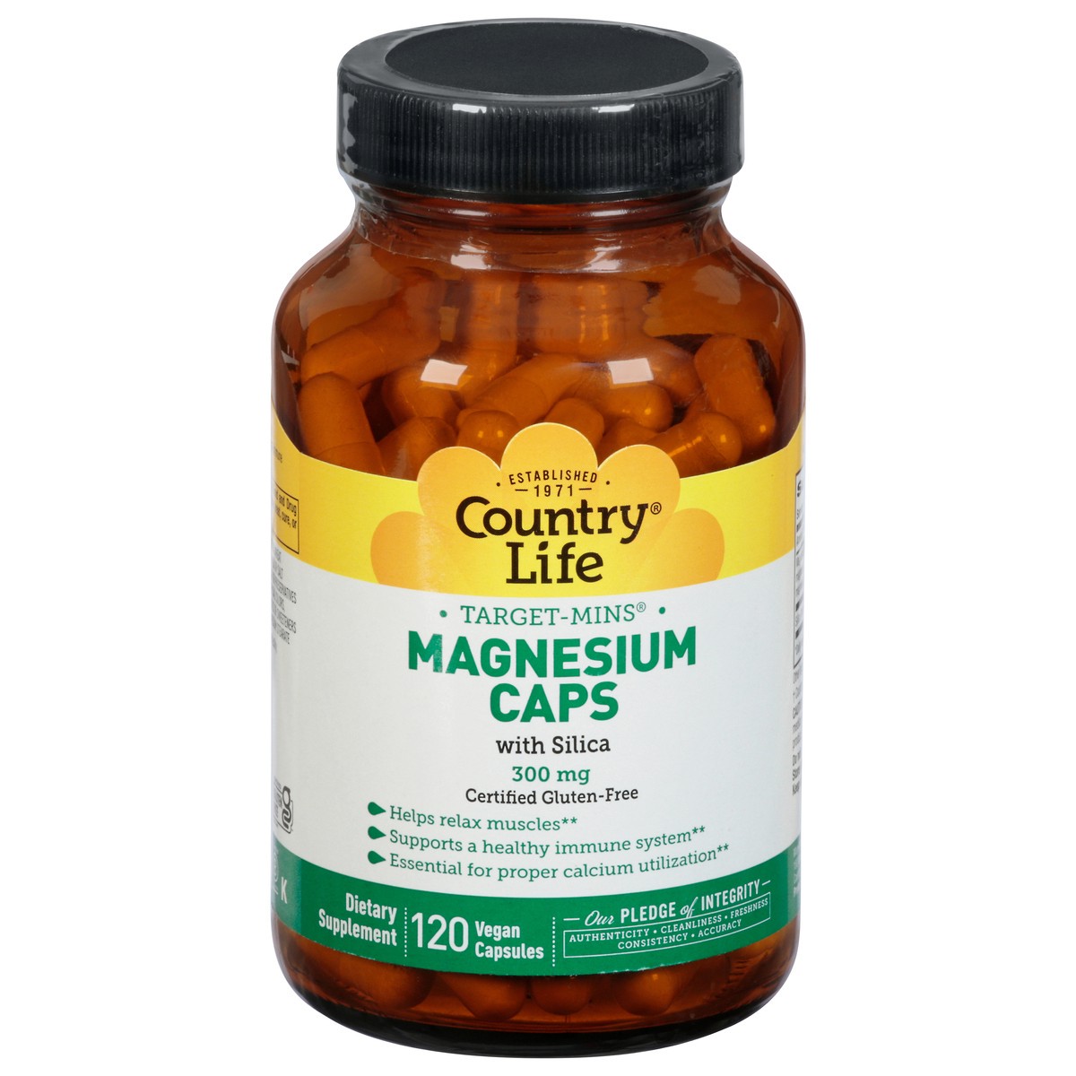 slide 1 of 9, Country Life Magnesium Caps, 120 ct