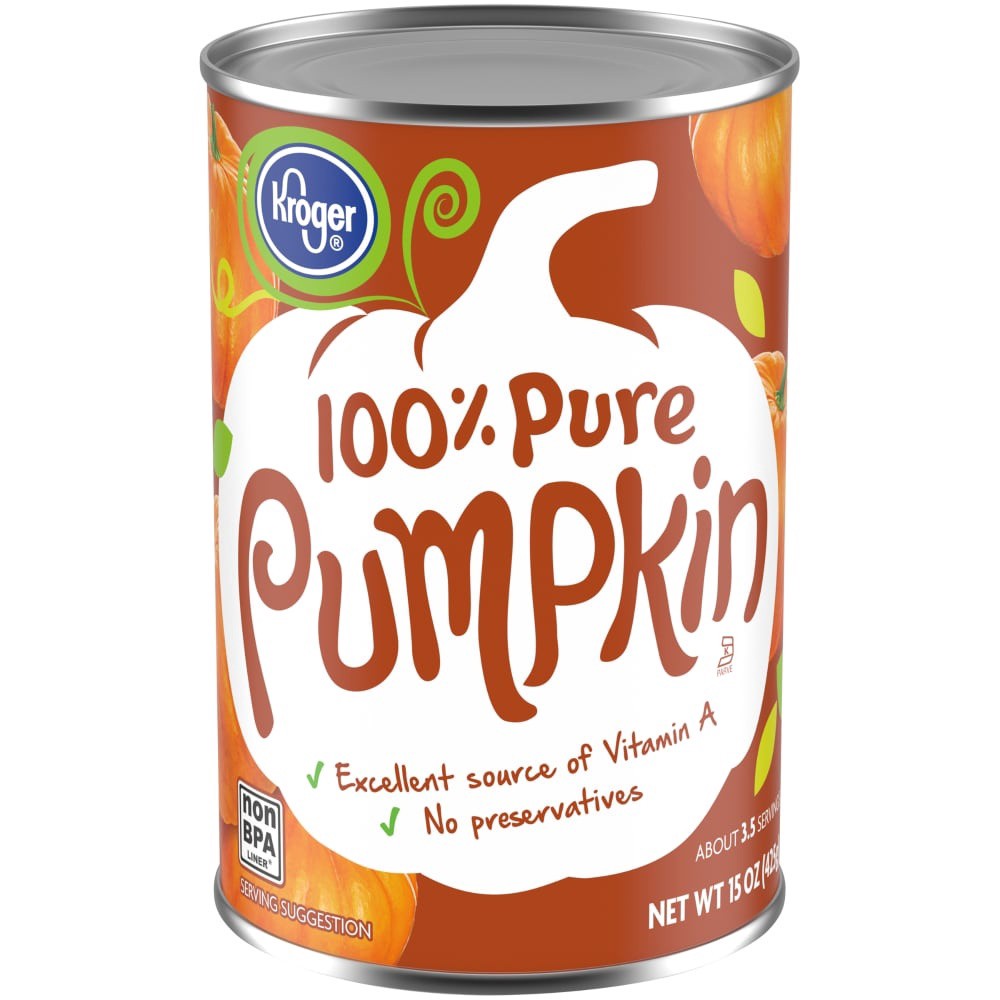 slide 1 of 1, Kroger 100% Pure Pumpkin, 15 oz