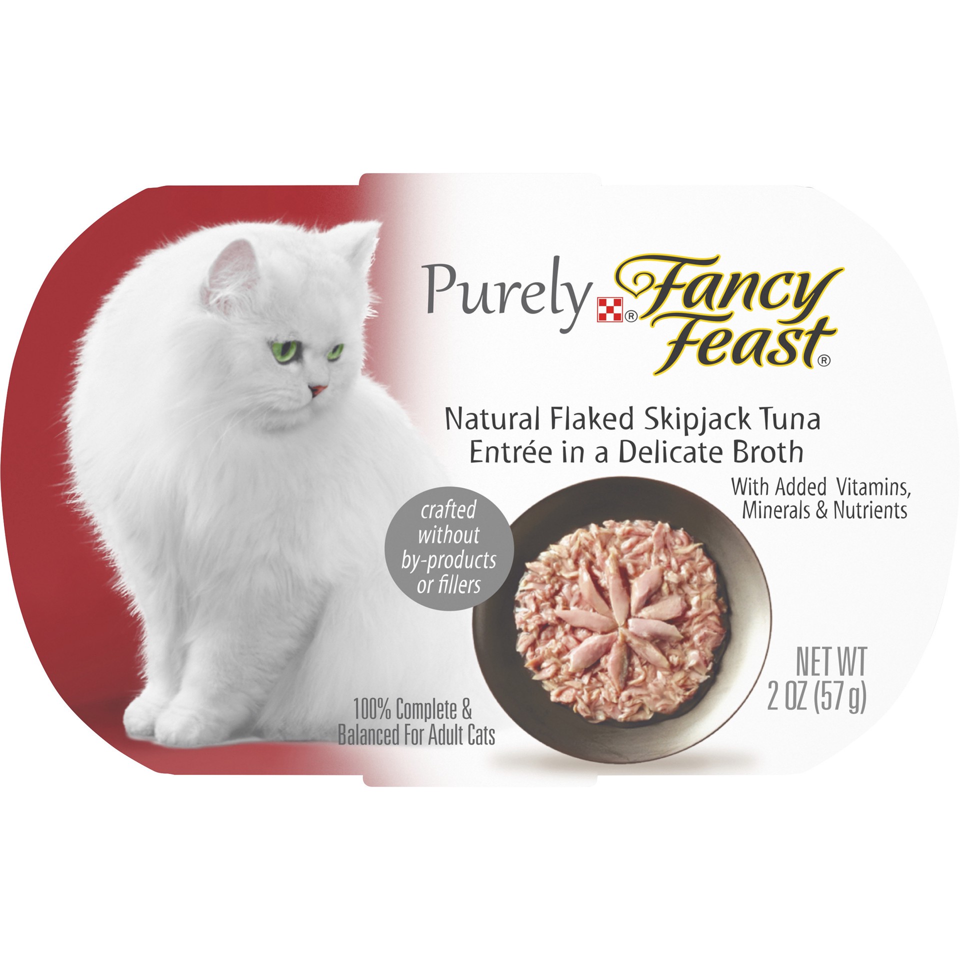 slide 1 of 9, Fancy Feast Purely Cat Food Flak Skpjack, 2 oz