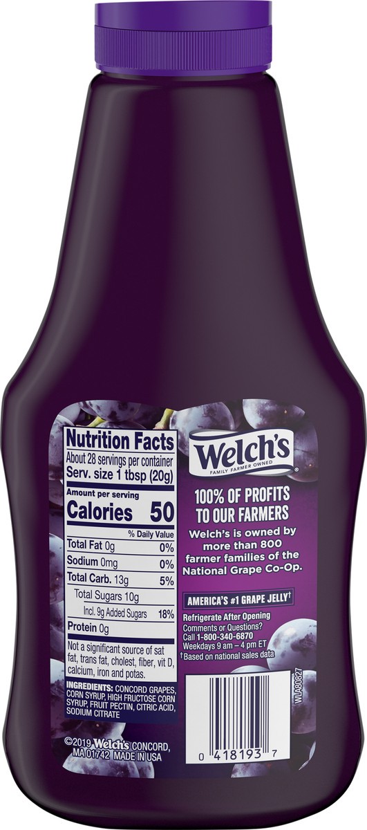 slide 3 of 5, Welch's Concord Grape Jelly, 20 oz Squeeze Bottle, 20 oz