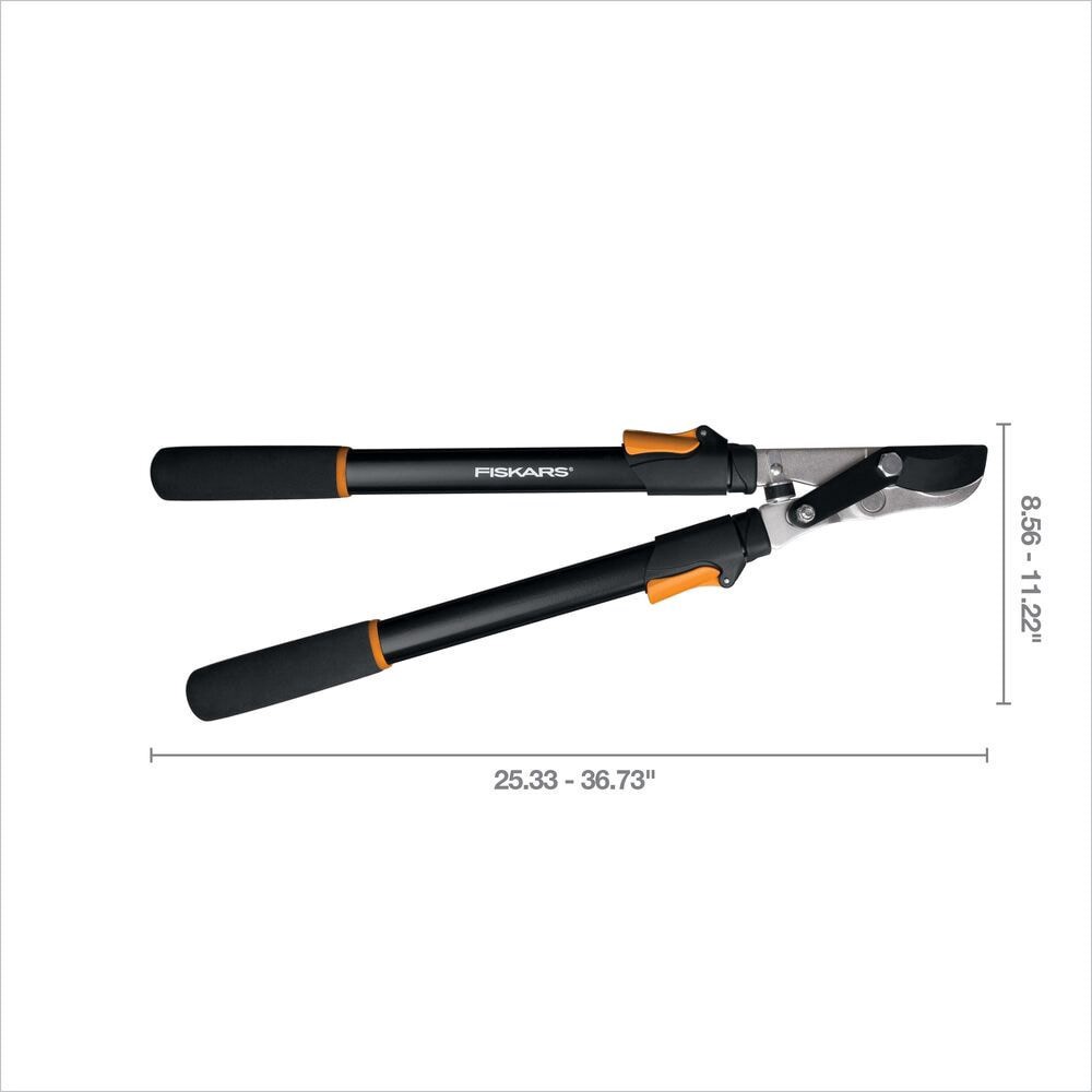 slide 5 of 6, Fiskars Power-Lever 25-in Telescoping Steel Bypass Lopper, 1 ct