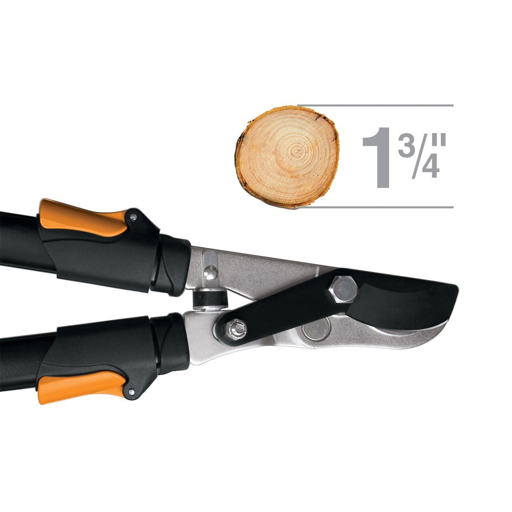 slide 6 of 6, Fiskars Power-Lever 25-in Telescoping Steel Bypass Lopper, 1 ct