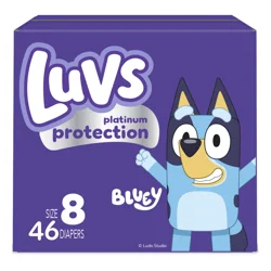 Luvs Platinum Protection Baby Diapers, Size 8, 46 Count