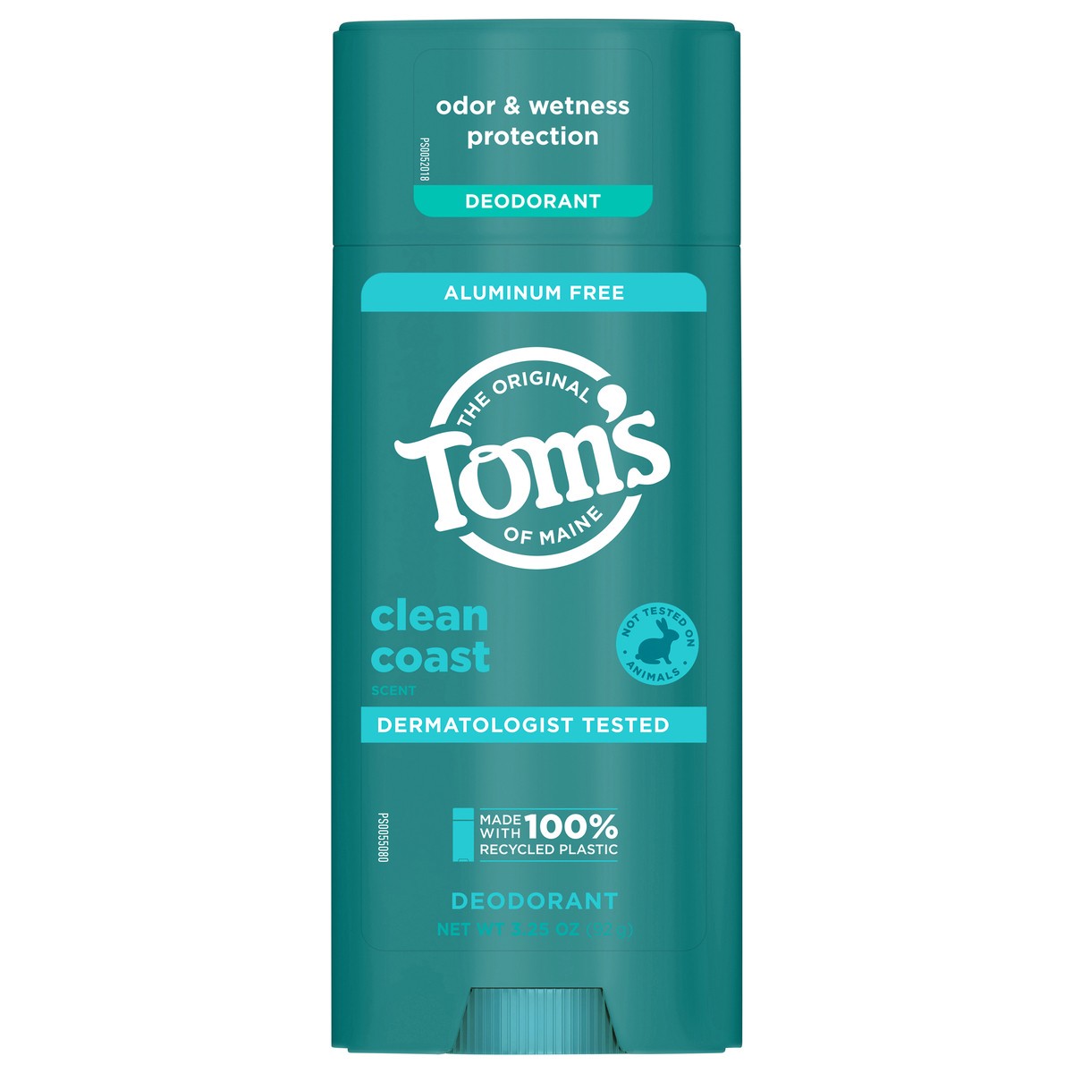 slide 3 of 10, Tom's Tom’s of Maine Clean Coast Natural Deodorant, Aluminum Free, Clear Application, Odor & Wetness Protection, Naturally Derived Ingredients, 3.25 Oz., 3.25 oz