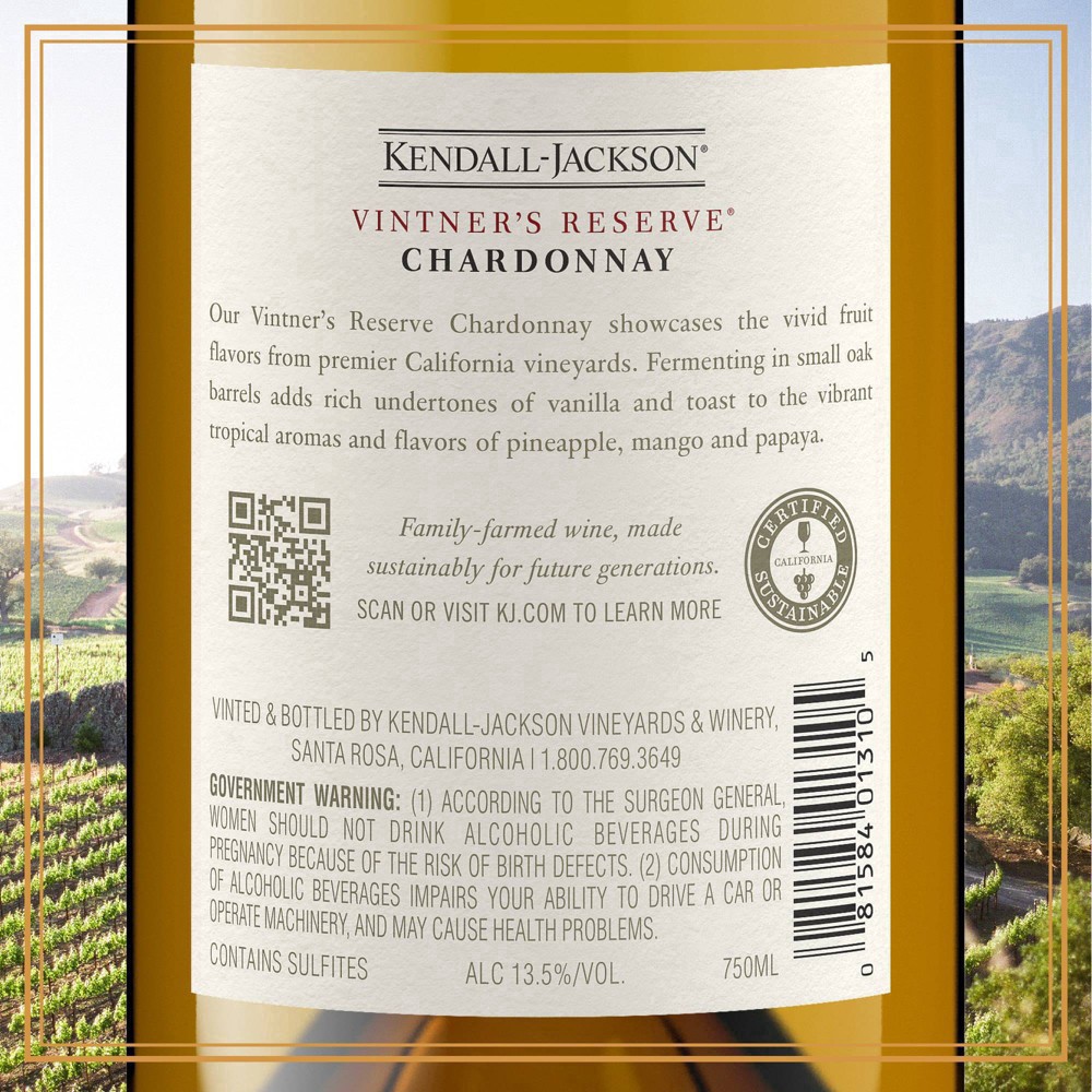 slide 53 of 58, Kendall-Jackson Vintner's Reserve Chardonnay White Wine, 750ml, 750 ml
