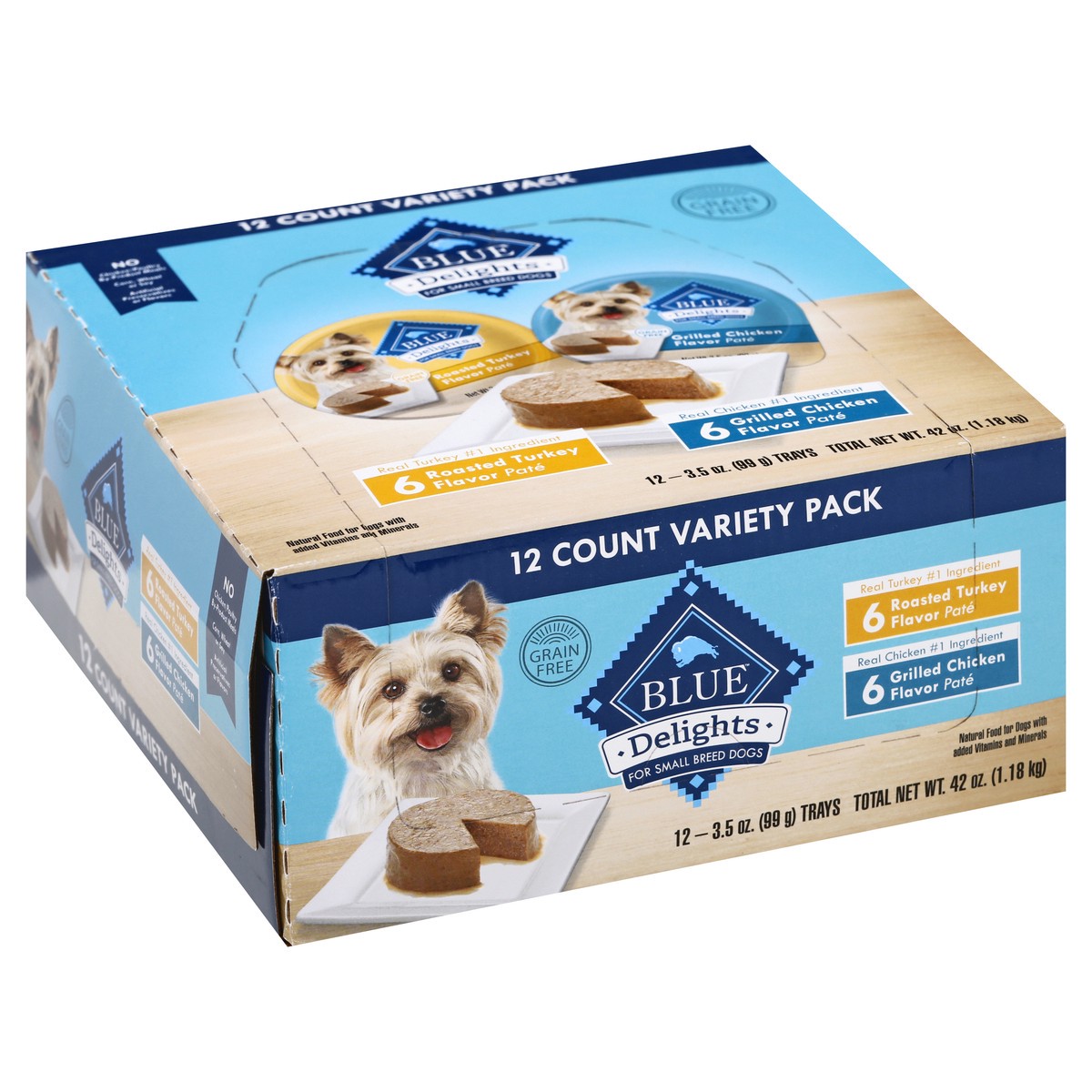 slide 6 of 9, Blue Buffalo Blue Delights Variety Pack for Small Breed 12-3.5 oz, 12 ct