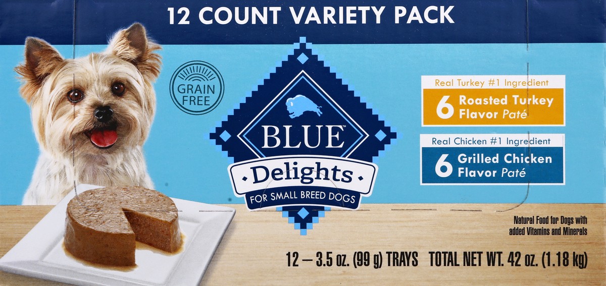 slide 7 of 9, Blue Buffalo Blue Delights Variety Pack for Small Breed 12-3.5 oz, 12 ct