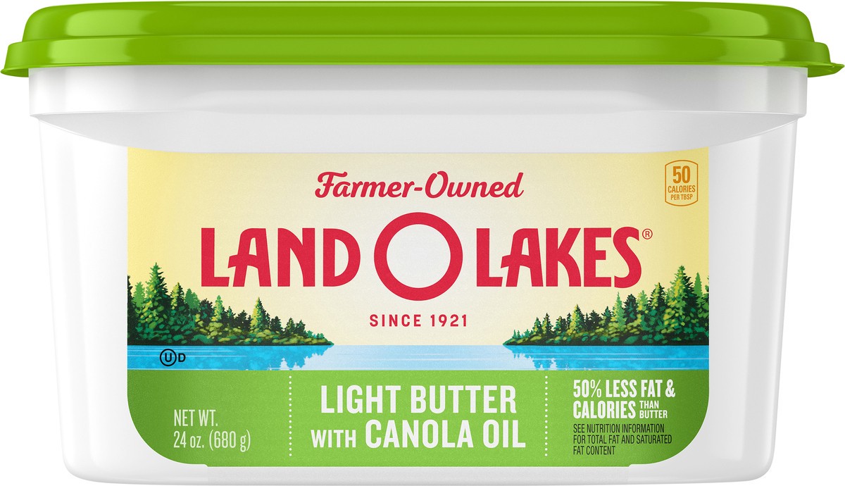 slide 1 of 11, Land O'Lakes Light Butter with Canola Oil, 24 oz