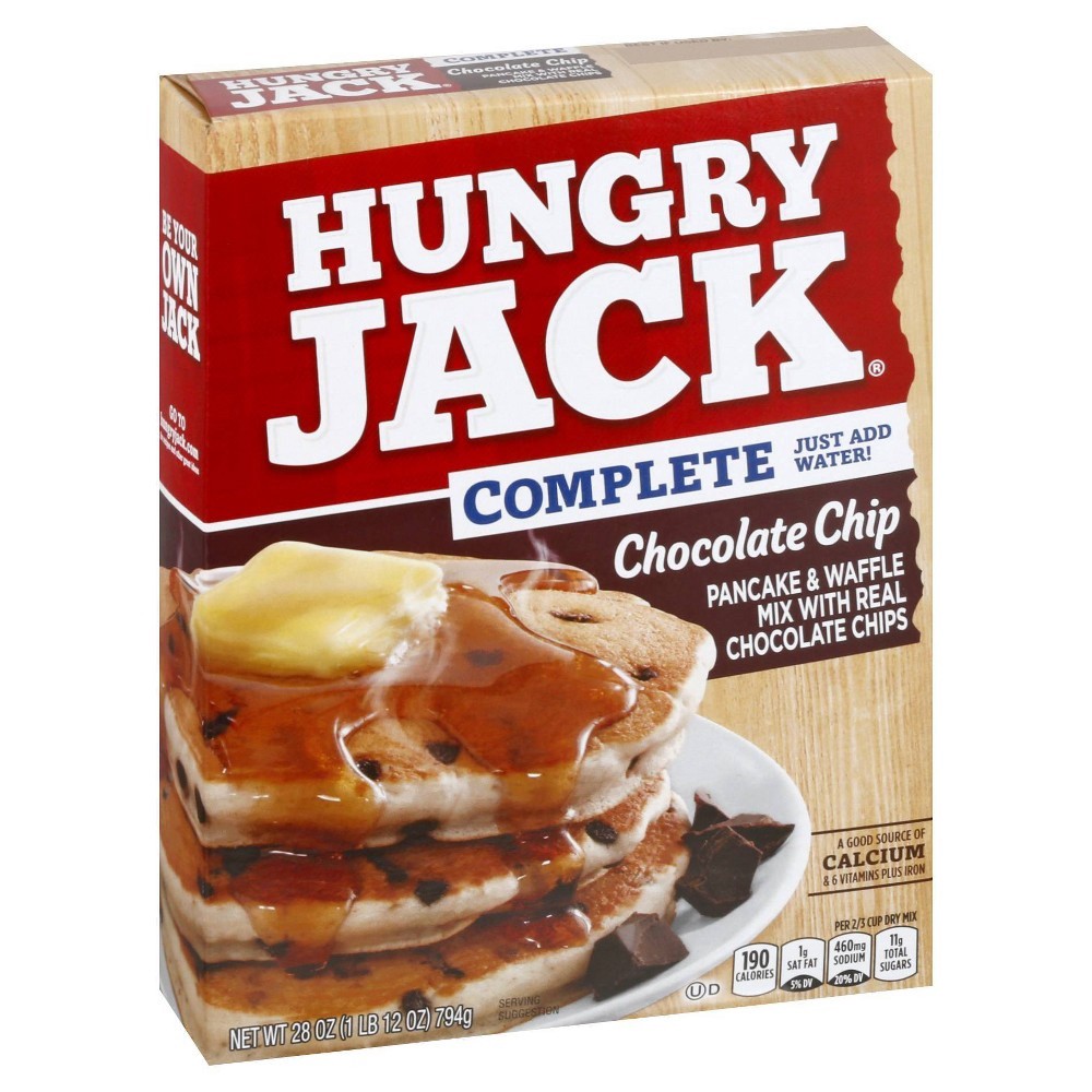 slide 4 of 5, Hungry Jack Complete Chocolate Chip Pancake & Waffle Mix, 28 oz