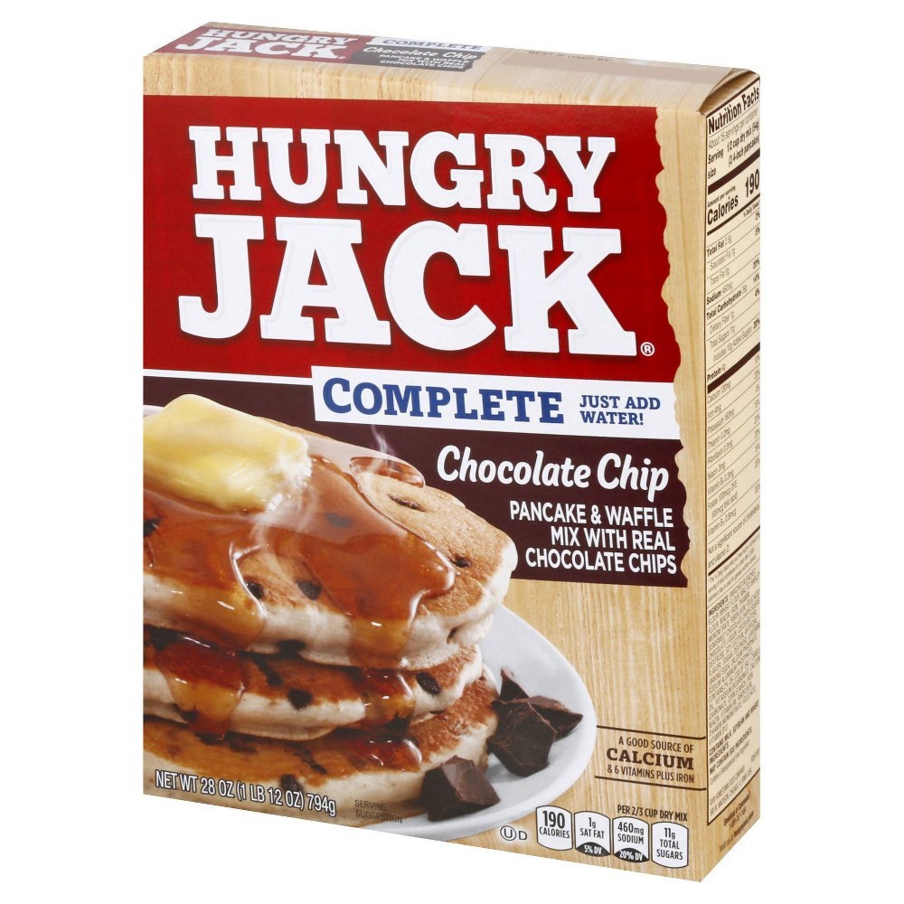 slide 3 of 5, Hungry Jack Complete Chocolate Chip Pancake & Waffle Mix, 28 oz