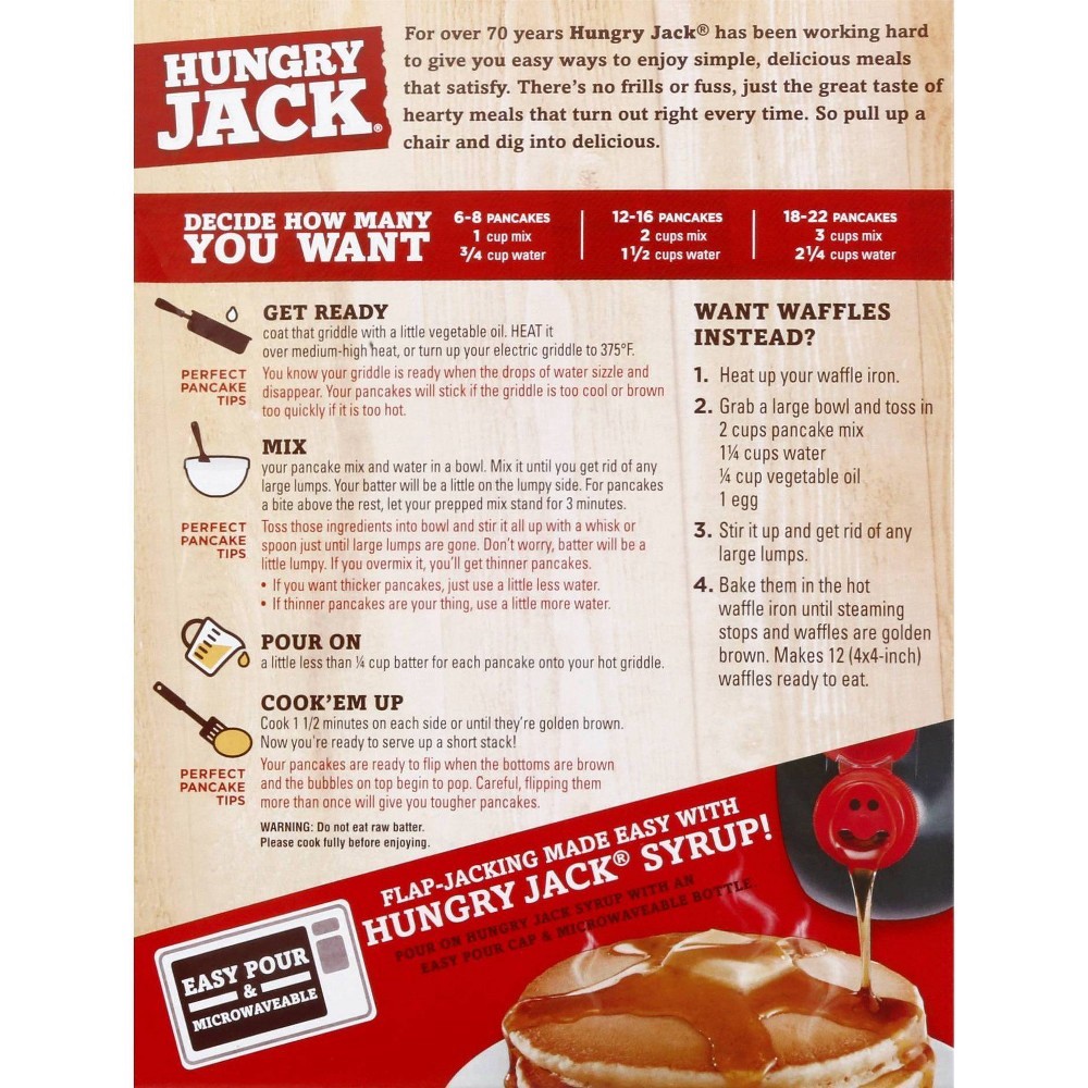 slide 2 of 5, Hungry Jack Complete Chocolate Chip Pancake & Waffle Mix, 28 oz