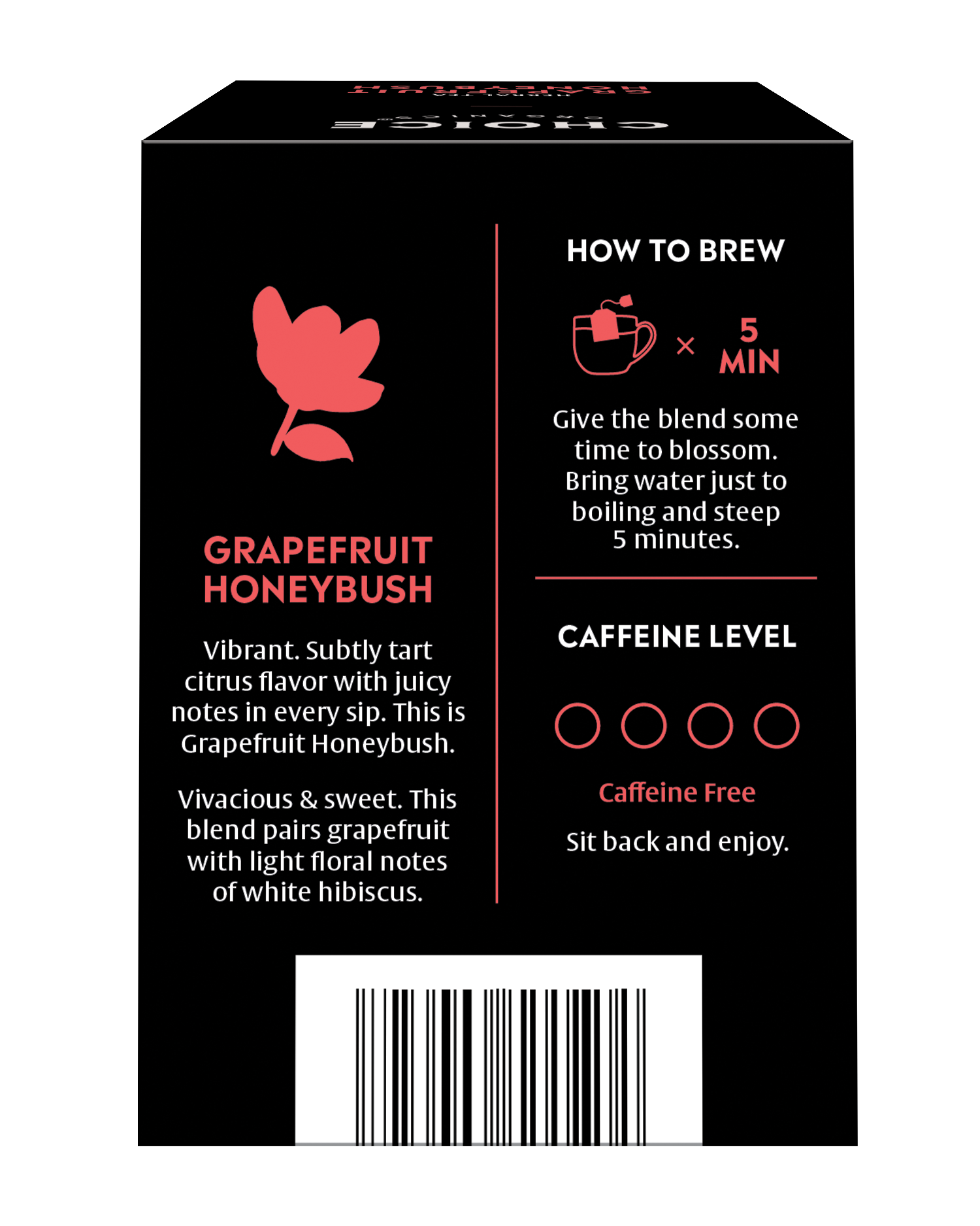 slide 4 of 5, Choice Organics Grapefruit Honeybush Herbal Tea Bag 16 Bags, 16 ct