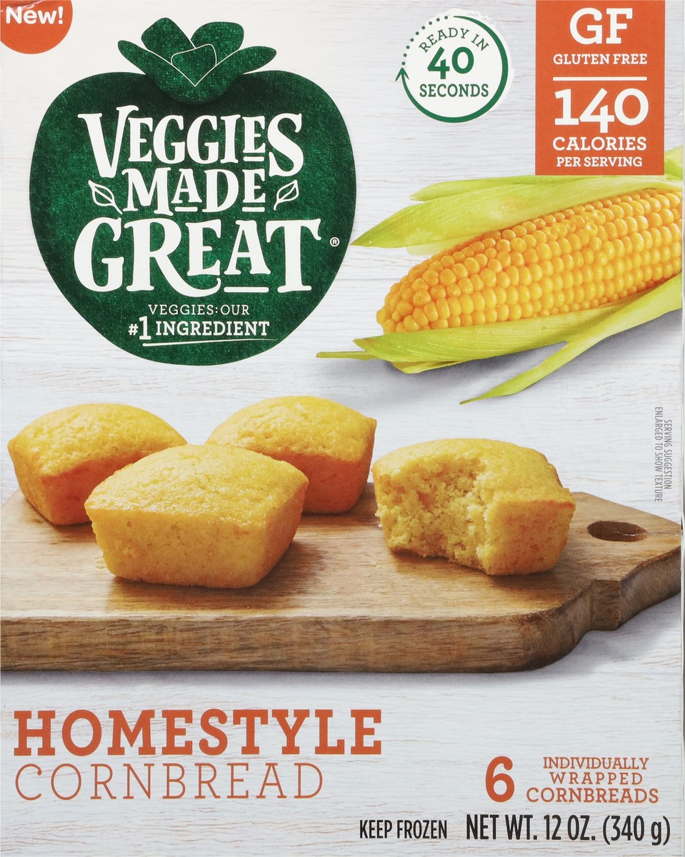 slide 10 of 16, Veggies Made Great Homestyle Cornbread 6 ea, 6 ct