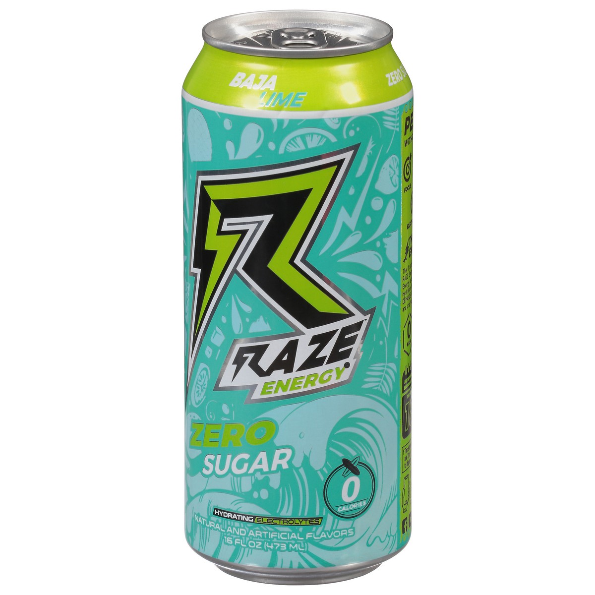 slide 3 of 9, Raze Zero Sugar Baja Lime Energy Drink - 16 fl oz, 16 oz