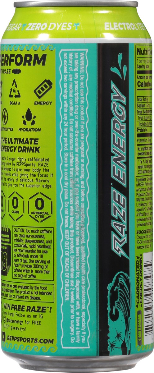 slide 5 of 9, Raze Zero Sugar Baja Lime Energy Drink - 16 fl oz, 16 oz