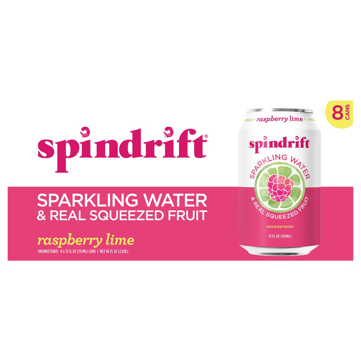 slide 1 of 9, Spindrift Raspberry Lime Sparkling Water - 96 fl oz, 96 fl oz