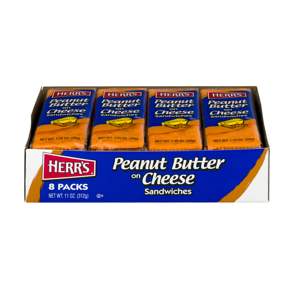 slide 1 of 1, Herr's Peanut Butter On Cheese Sandwiches, 8 ct