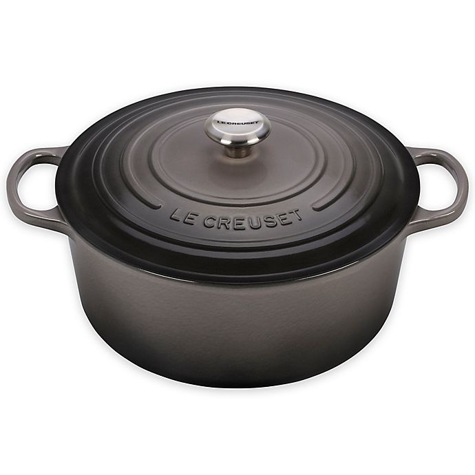 slide 1 of 1, Le Creuset Signature Round Dutch Oven - Oyster, 9 qt