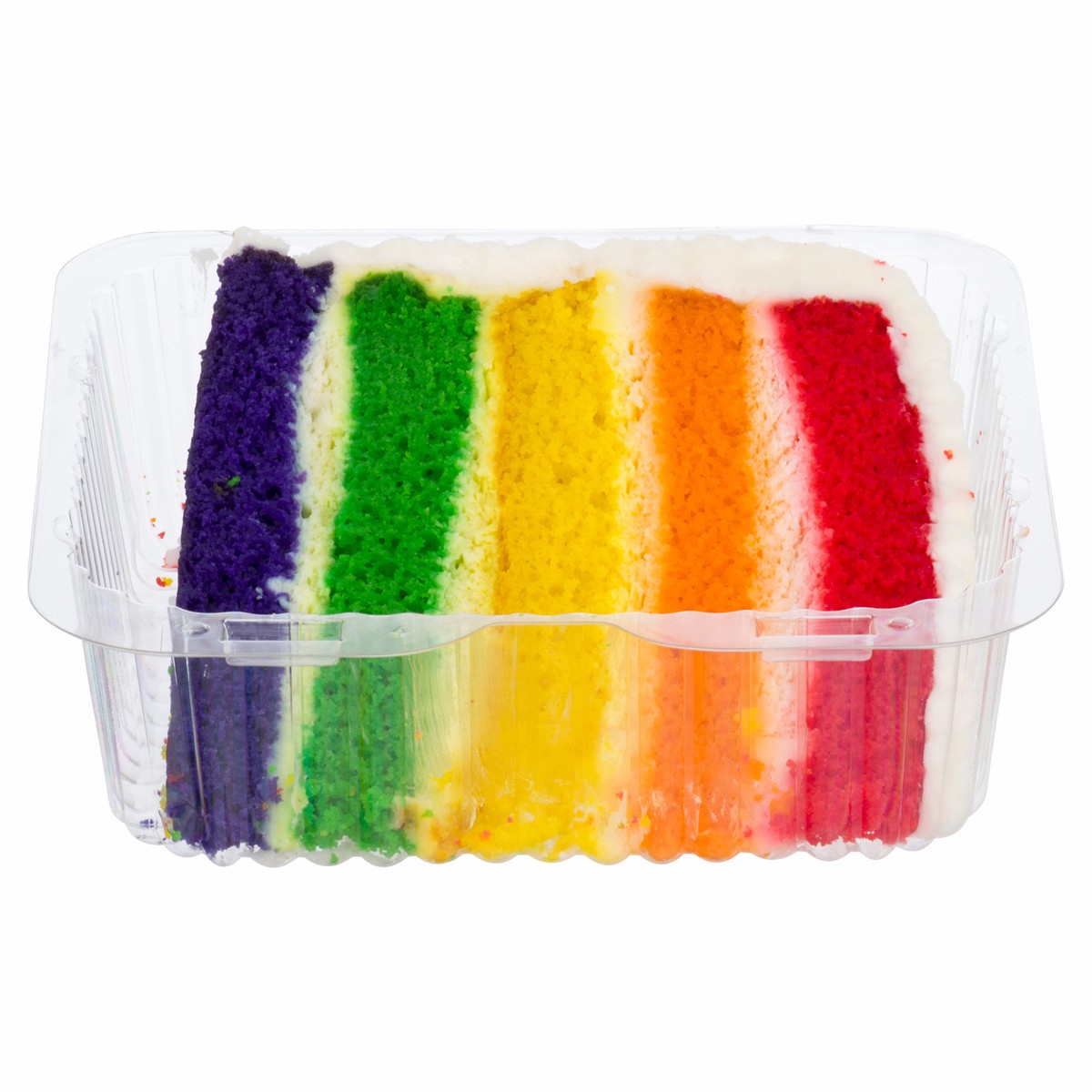 slide 3 of 3, Giant Slice Rainbow Cake 7 oz, per lb