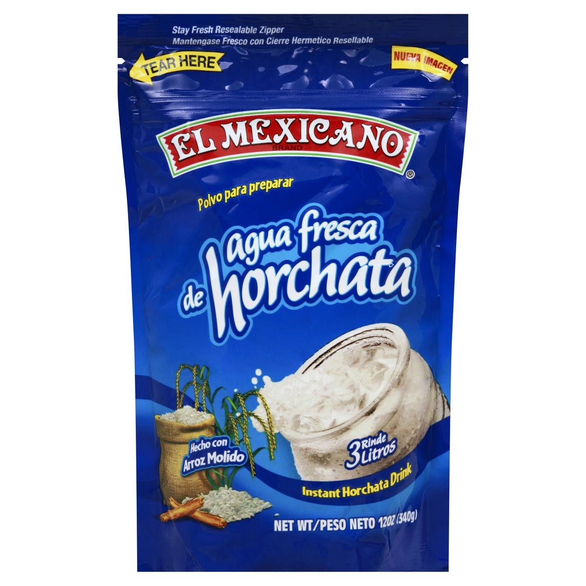 slide 9 of 9, El Mexicano Hecho Con Arroz Molido Agua Fresca De Horchata Drink Mix, 12 oz