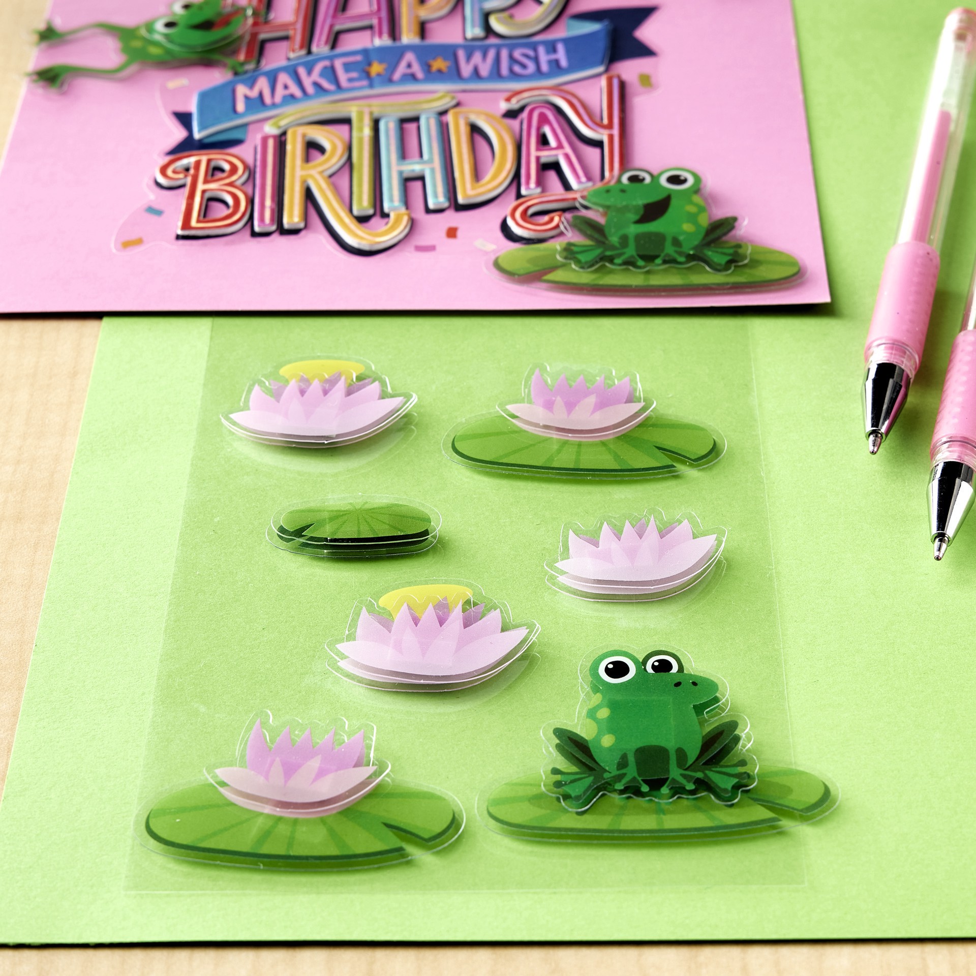 slide 4 of 4, Frog & Lily Pad Stickers By Recollections, 4 in x 8.5 in