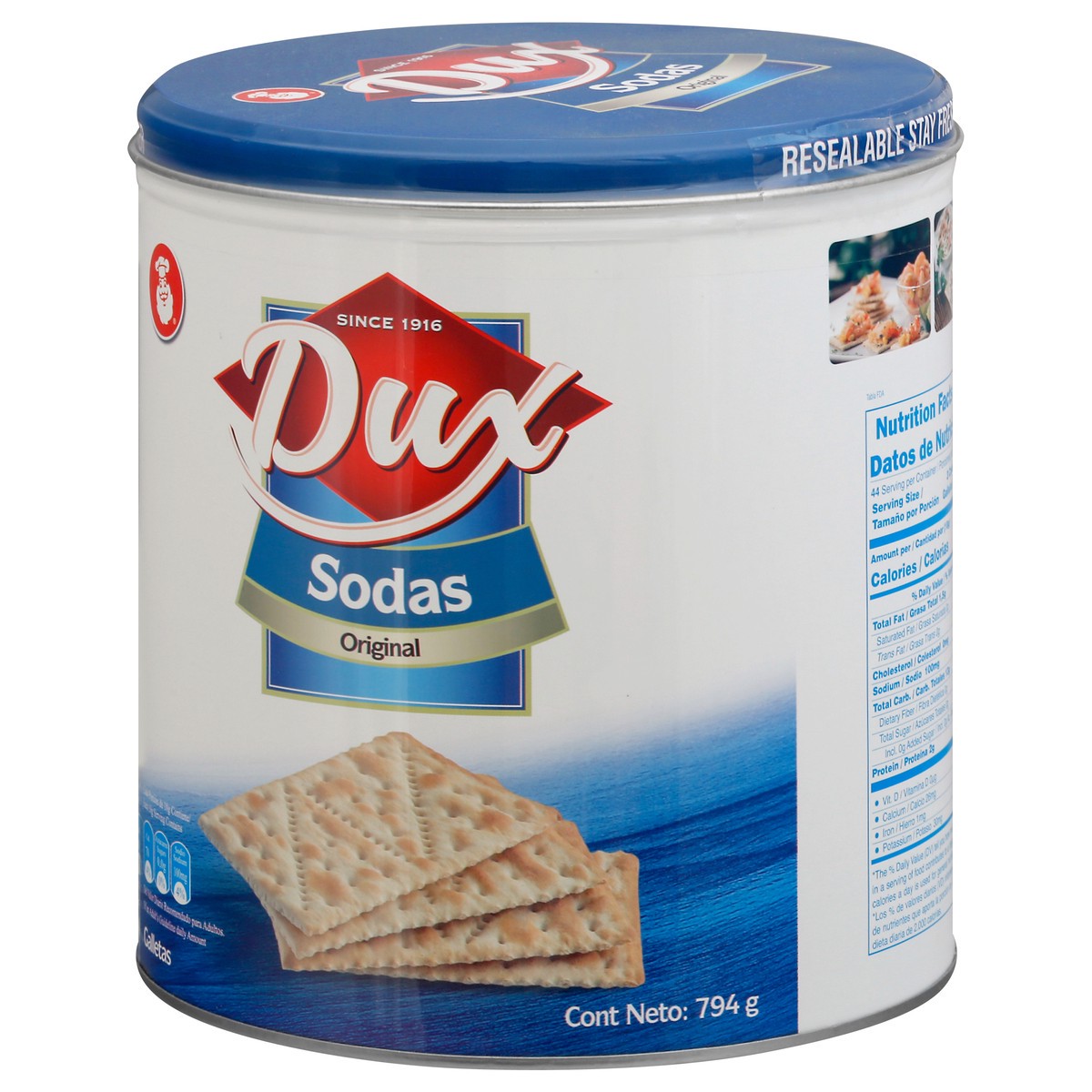 slide 10 of 13, Dux Sodas Galletas Original (Soda Crackers) Canister, 28 oz