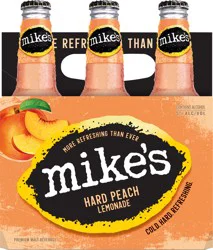 Mike''s Premium Malt Beverage Hard Peach Lemonade Beer 6 ea