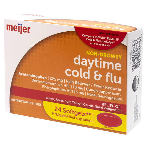 slide 9 of 9, Meijer DayTime Cold & Flu, 24 ct