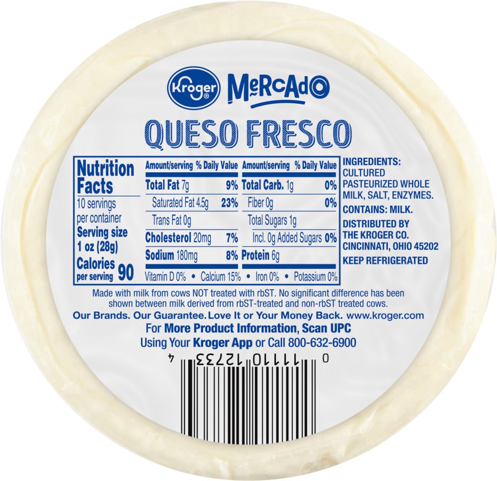 slide 2 of 2, Kroger Mercado Queso Fresco Whole Milk Cheese, 10 oz