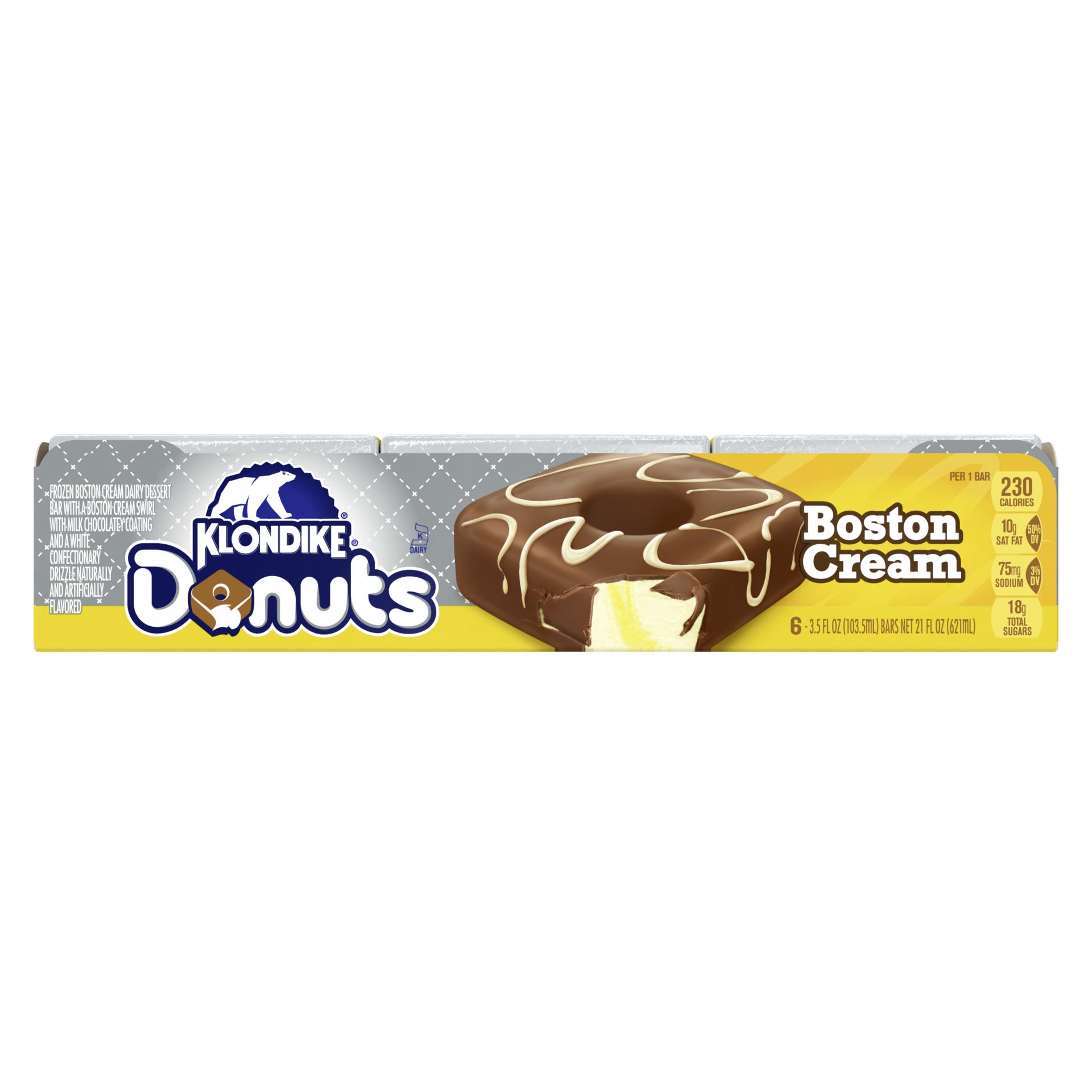 slide 1 of 5, Klondike Boston Cream Dairy Dessert Donut Bar, 6 ct