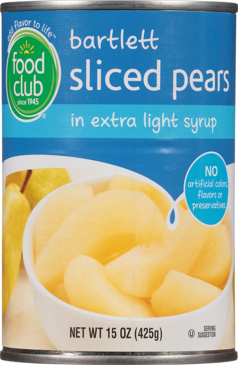 slide 4 of 14, Food Club Bartlett Sliced Pears in Extra Light Syrup 15 oz, 15 oz