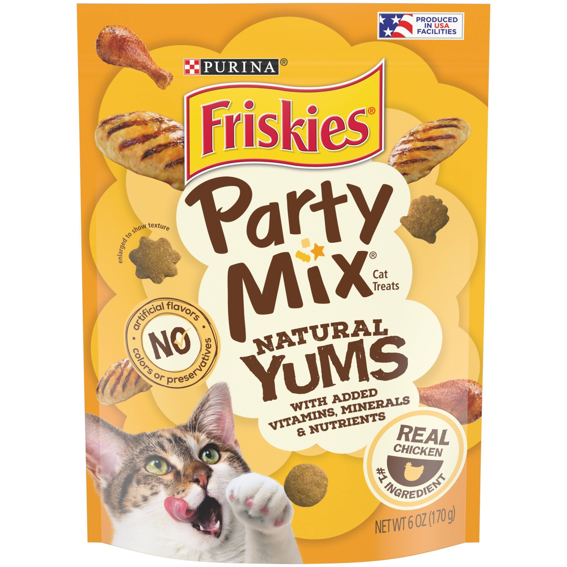 slide 1 of 2, Friskies Party Mix Yums Chicken, 6 oz