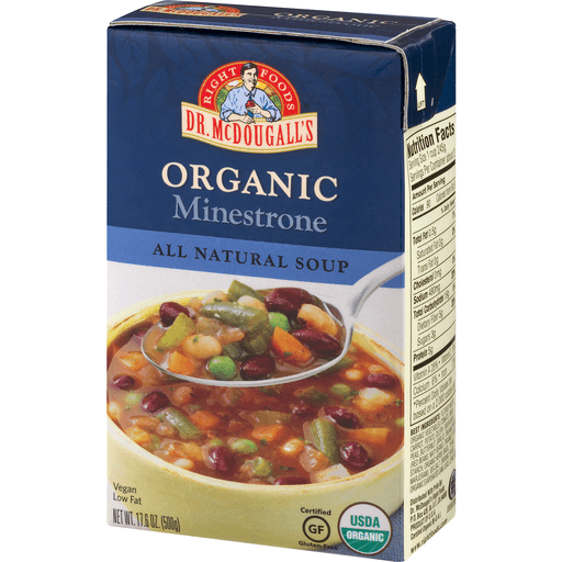 slide 3 of 8, Dr. McDougall's Organic Minestrone Vegan Soup, 17.6 oz