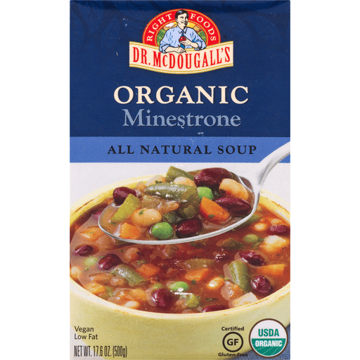 slide 4 of 8, Dr. McDougall's Organic Minestrone Vegan Soup, 17.6 oz